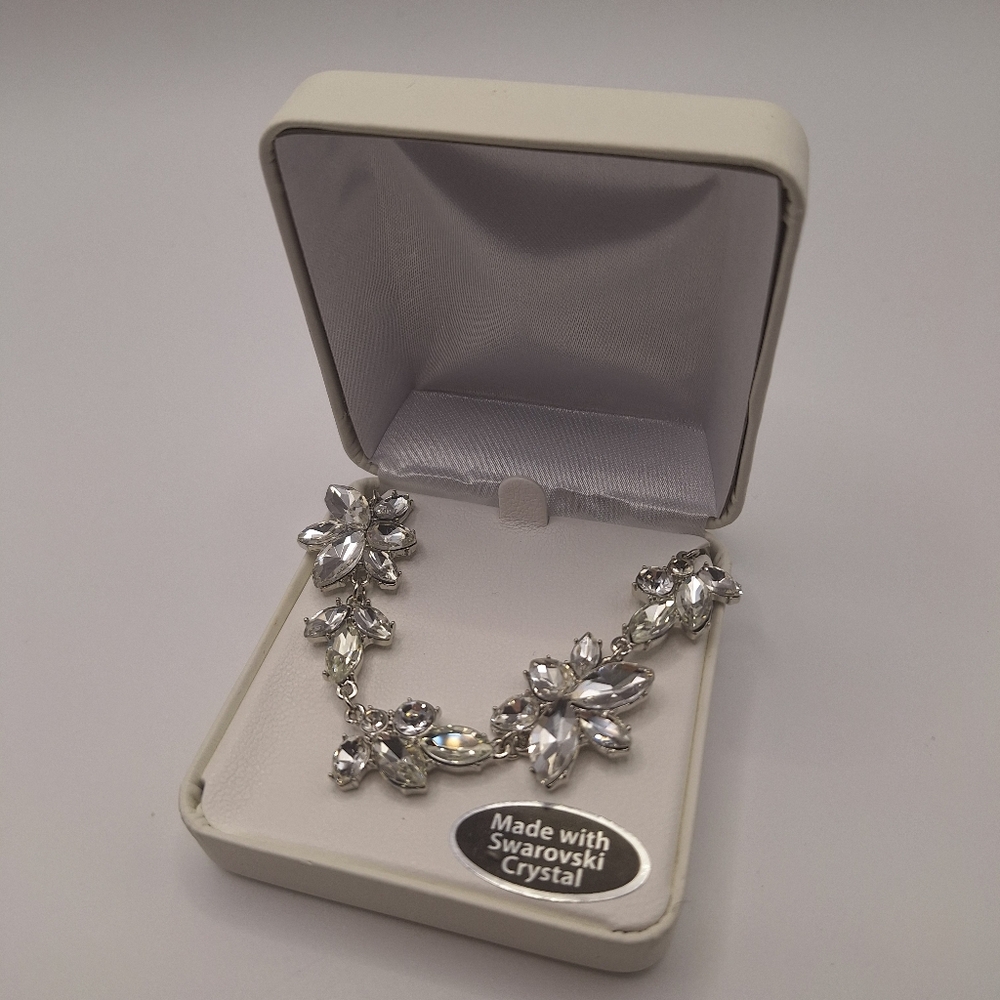 Swarovski Clear Crystal Floral Necklace